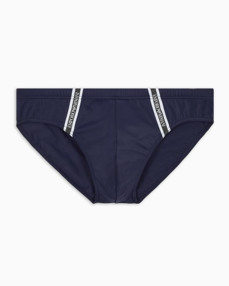 Armani Bañador tipo slip de nailon reciclado con cinta con logotipo ASV