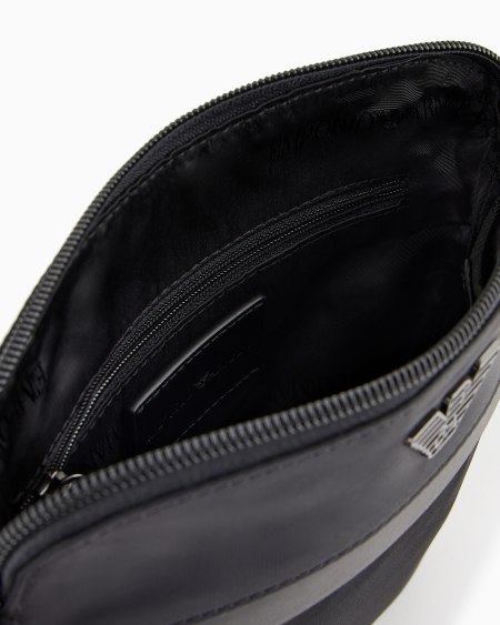 Armani Bandolera Plana En Nailon Reciclado Armani Sustainability Values