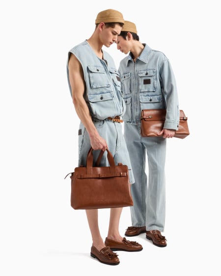 Armani Bermudas De Cinco Bolsillos En Tejido Dobby Efecto Denim