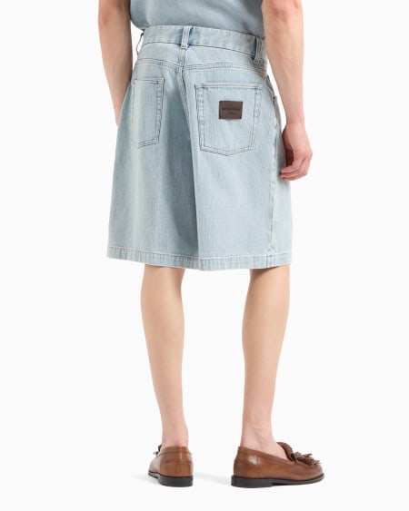 Armani Bermudas De Cinco Bolsillos En Tejido Dobby Efecto Denim