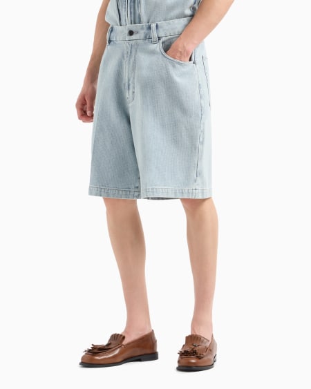 Armani Bermudas De Cinco Bolsillos En Tejido Dobby Efecto Denim