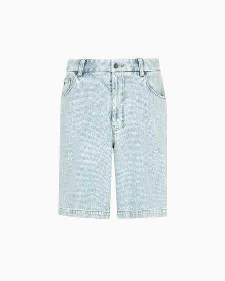 Armani Bermudas De Cinco Bolsillos En Tejido Dobby Efecto Denim