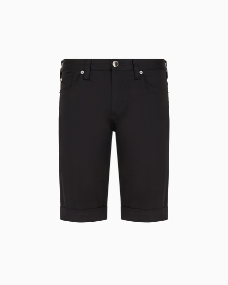 Armani Bermudas de cómodo algodón brillante con vuelta en el bajo