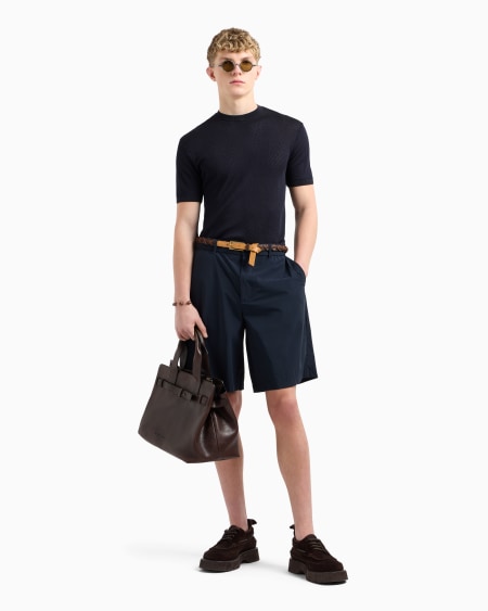 Armani Bermudas De Nailon Elástico Con Cintura Elástica Por Detrás