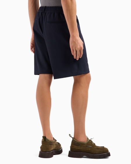 Armani Bermudas De Nailon Elástico Con Efecto Canneté