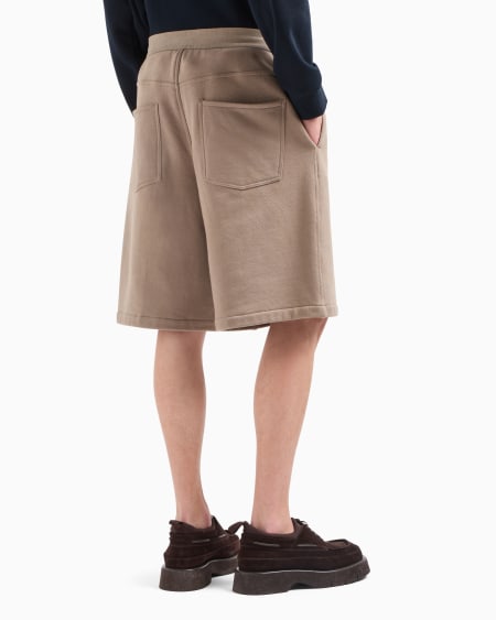 Armani Bermudas De Punto De Felpa Con Logotipo Bordado