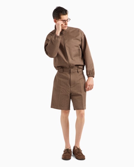 Armani Bermudas De Tejido Jacquard Con Inscripción Por Toda La Prenda