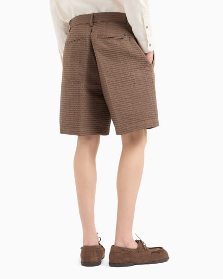 Armani Bermudas De Tejido Jacquard Con Inscripción Por Toda La Prenda