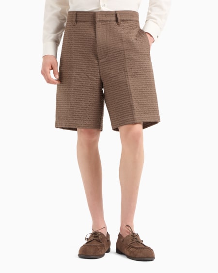 Armani Bermudas De Tejido Jacquard Con Inscripción Por Toda La Prenda