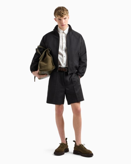 Armani Bermudas De Tejido Jacquard Con Inscripción Por Toda La Prenda