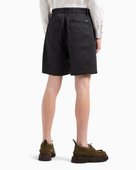 Armani Bermudas De Tejido Jacquard Con Inscripción Por Toda La Prenda