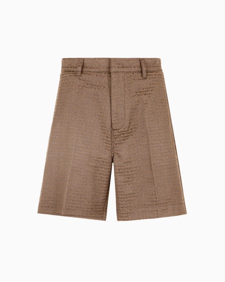 Armani Bermudas de tejido jacquard con inscripción por toda la prenda