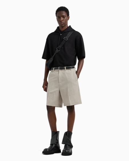 Armani Bermudas En Sirsaca De Nailon Con Elástico En La Parte Trasera