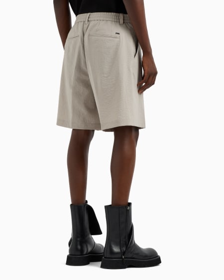 Armani Bermudas En Sirsaca De Nailon Con Elástico En La Parte Trasera