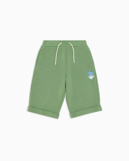 Armani Bermudas holgadas de punto orgánico con estampado Manga Bear Crew ASV