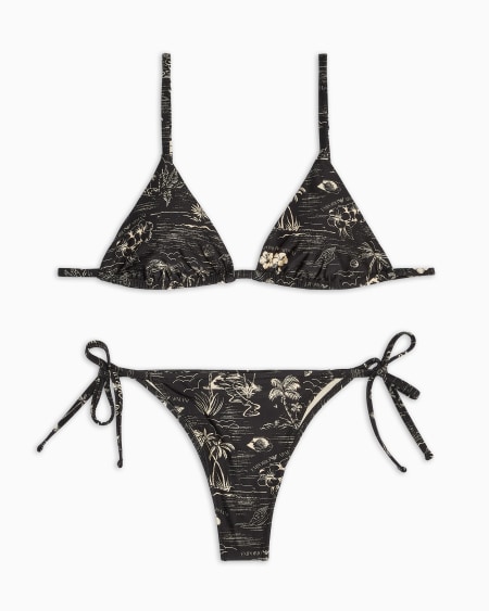 Armani Bikini De Triángulo Con Relleno Y Estampado Logomania