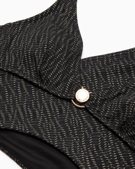 Armani Bikini De Triángulo Tipo Vela En Lúrex Con Relleno Y Estampado