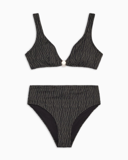 Armani Bikini De Triángulo Tipo Vela En Lúrex Con Relleno Y Estampado