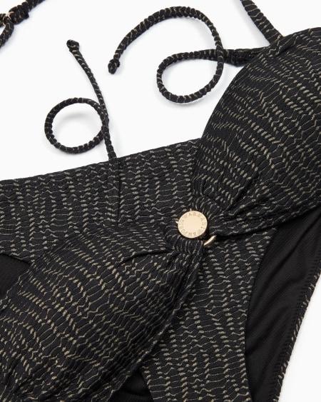 Armani Bikini Tipo Bandeau Con Relleno Y Estampado De Lúrex