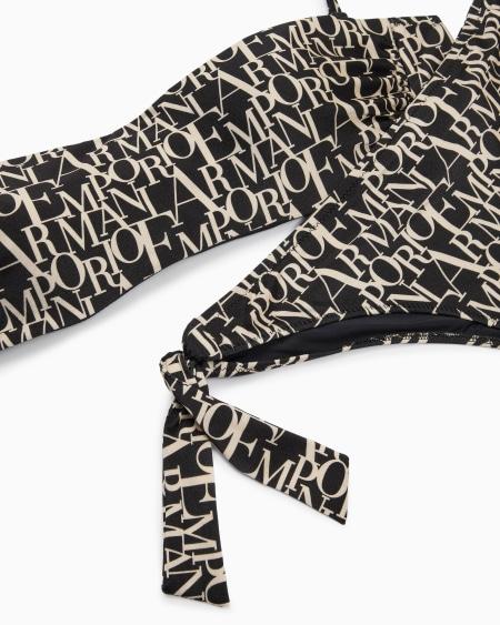 Armani Bikini Tipo Bandeau Con Relleno Y Estampado Logomania
