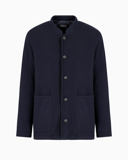 Armani Blazer con cuello de tira de punto jersey vanisé de lana virgen