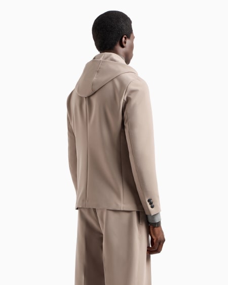 Armani Blazer Con Pechera Y Capucha En Mezcla De Viscosa
