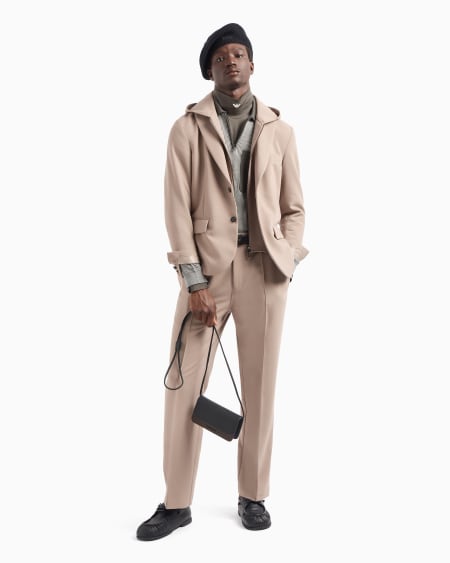 Armani Blazer Con Pechera Y Capucha En Mezcla De Viscosa