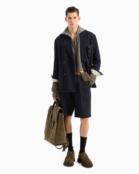 Armani Blazer De Abotonadura Doble De Sarga De Bull