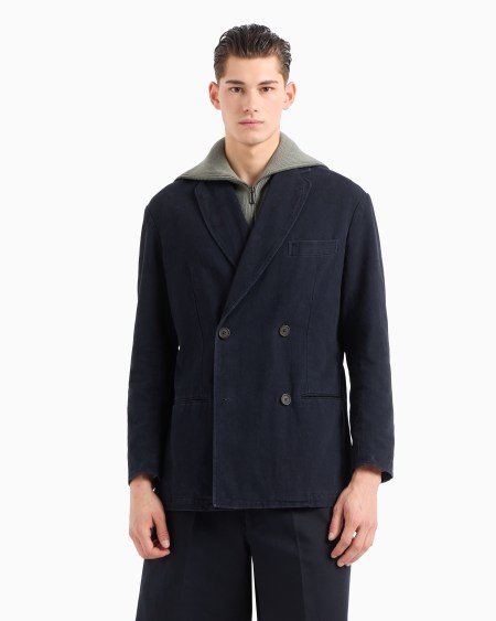 Armani Blazer De Abotonadura Doble De Sarga De Bull