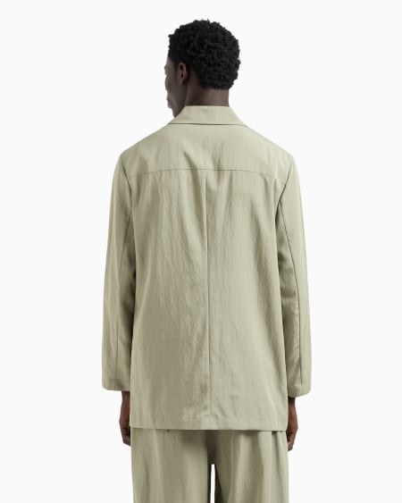 Armani Blazer De Abotonadura Doble En Nailon Y Viscosa