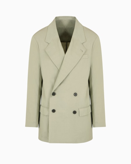 Armani Blazer de abotonadura doble en nailon y viscosa