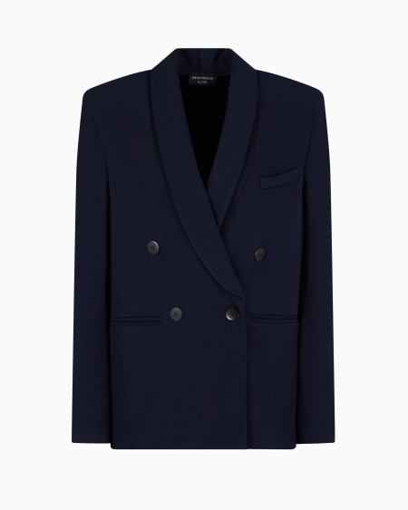 Armani Blazer De Abotonadura Doble En Piqué Compacto Icon