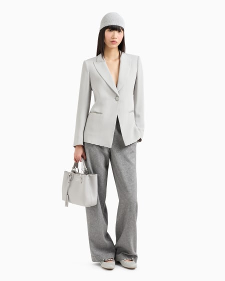 Armani Blazer De Abotonadura Sencilla Confeccionado En Mezcla De Acetato Con Fantasía Chevrón Icon