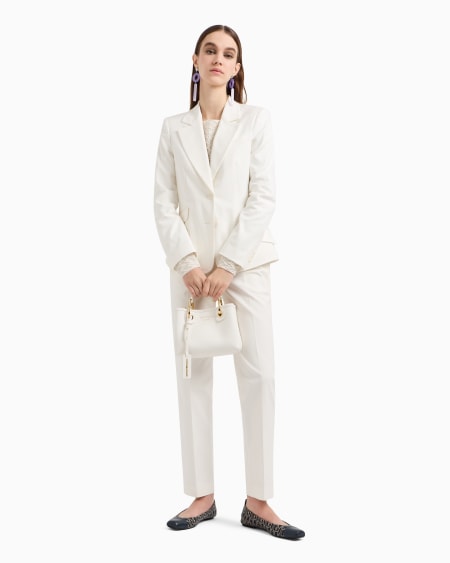 Armani Blazer De Abotonadura Sencilla De Algodón Elástico Compacto