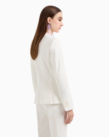 Armani Blazer De Abotonadura Sencilla De Algodón Elástico Compacto