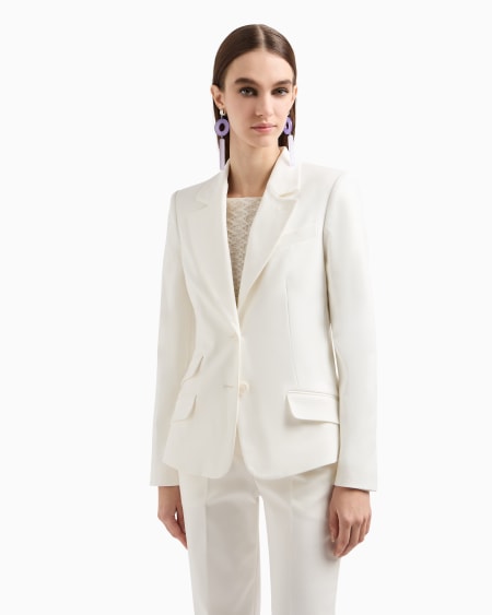 Armani Blazer De Abotonadura Sencilla De Algodón Elástico Compacto