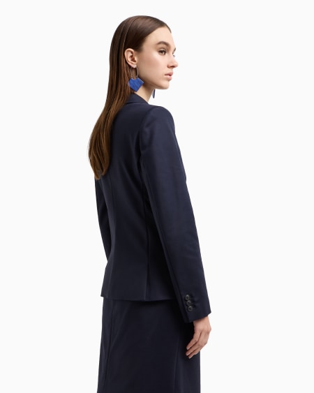 Armani Blazer De Abotonadura Sencilla De Algodón Elástico Compacto