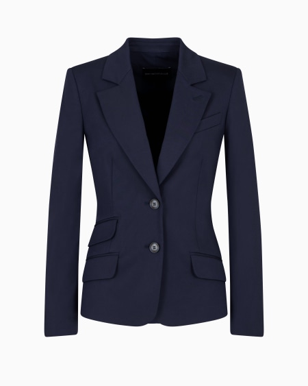 Armani Blazer de abotonadura sencilla de algodón elástico compacto