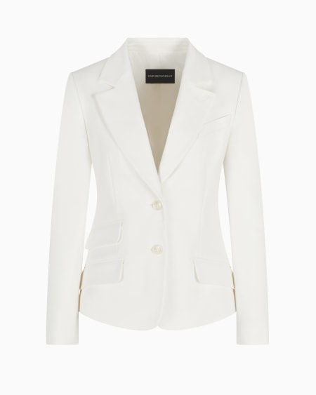 Armani Blazer de abotonadura sencilla de algodón elástico compacto