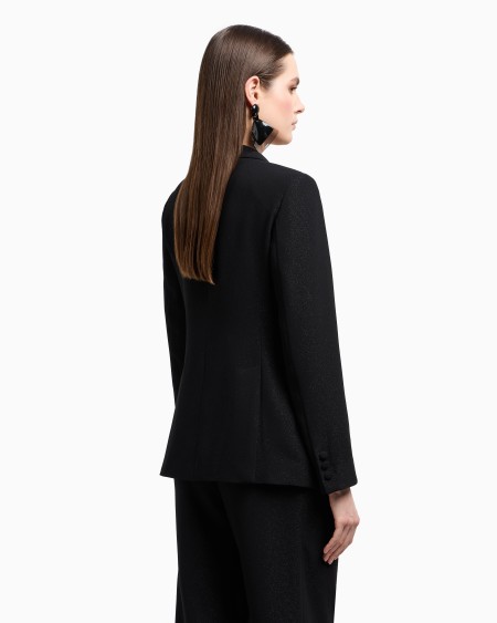 Armani Blazer De Abotonadura Sencilla De Crepé De Lúrex