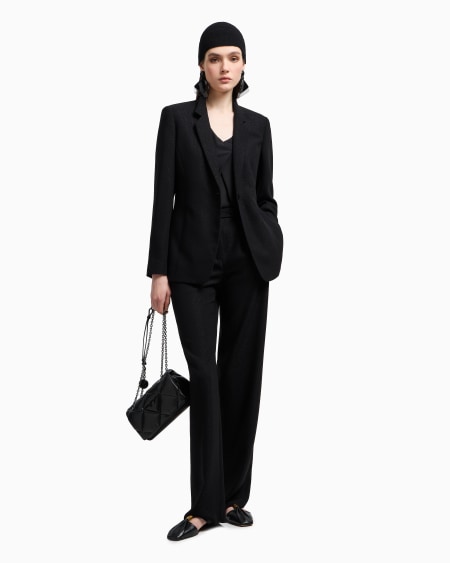 Armani Blazer De Abotonadura Sencilla De Crepé De Lúrex