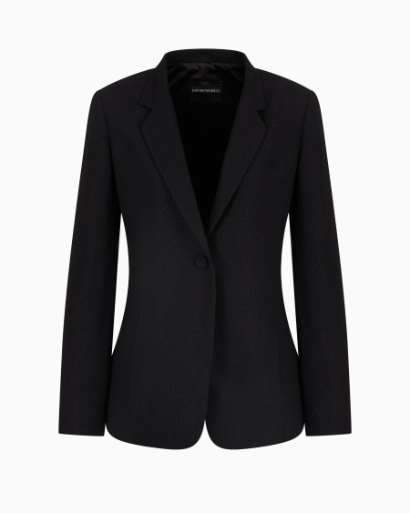 Armani Blazer de abotonadura sencilla de crepé de lúrex