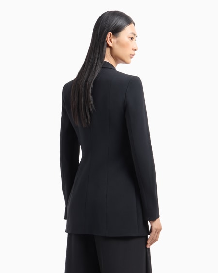 Armani Blazer De Abotonadura Sencilla De Envers Satén