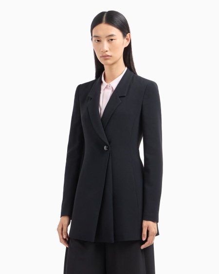 Armani Blazer De Abotonadura Sencilla De Envers Satén
