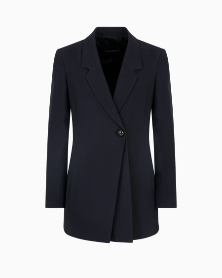 Armani Blazer de abotonadura sencilla de envers satén