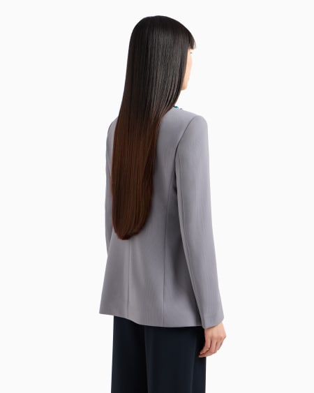 Armani Blazer De Abotonadura Sencilla De Tejido Texturizado Fluido