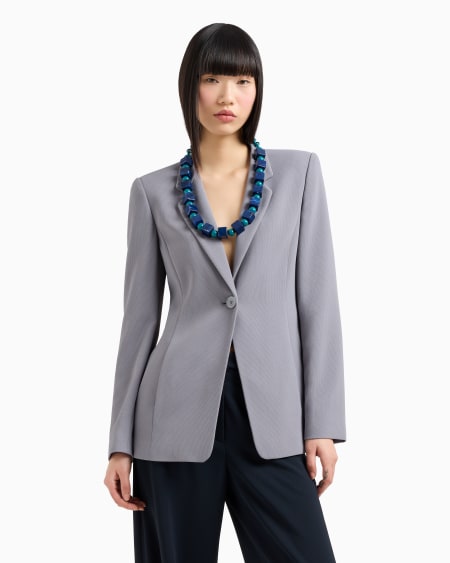 Armani Blazer De Abotonadura Sencilla De Tejido Texturizado Fluido