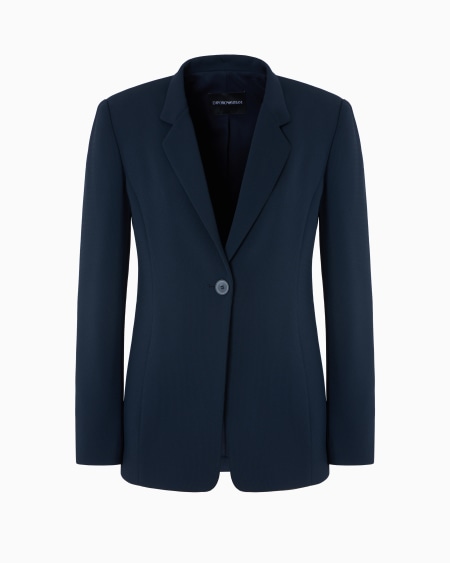 Armani Blazer de abotonadura sencilla de tejido texturizado fluido