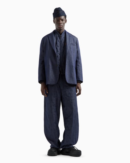 Armani Blazer De Abotonadura Sencilla En Denim De Mezcla De Lyocell ASV