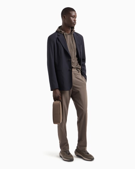 Armani Blazer De Abotonadura Sencilla En Nailon Elástico Travel Essential